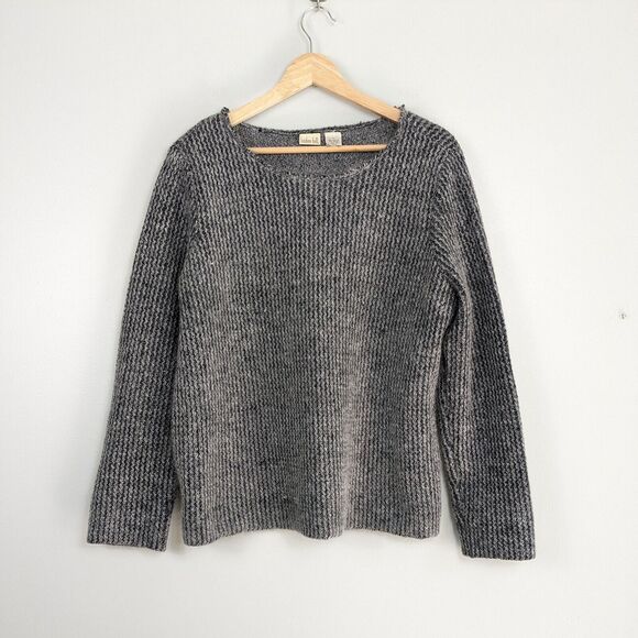 Pullover Sweater Mohair Chunky Minimalist Contemporary Neutral Capsule Gray L - Picture 1 of 8